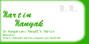 martin manyak business card